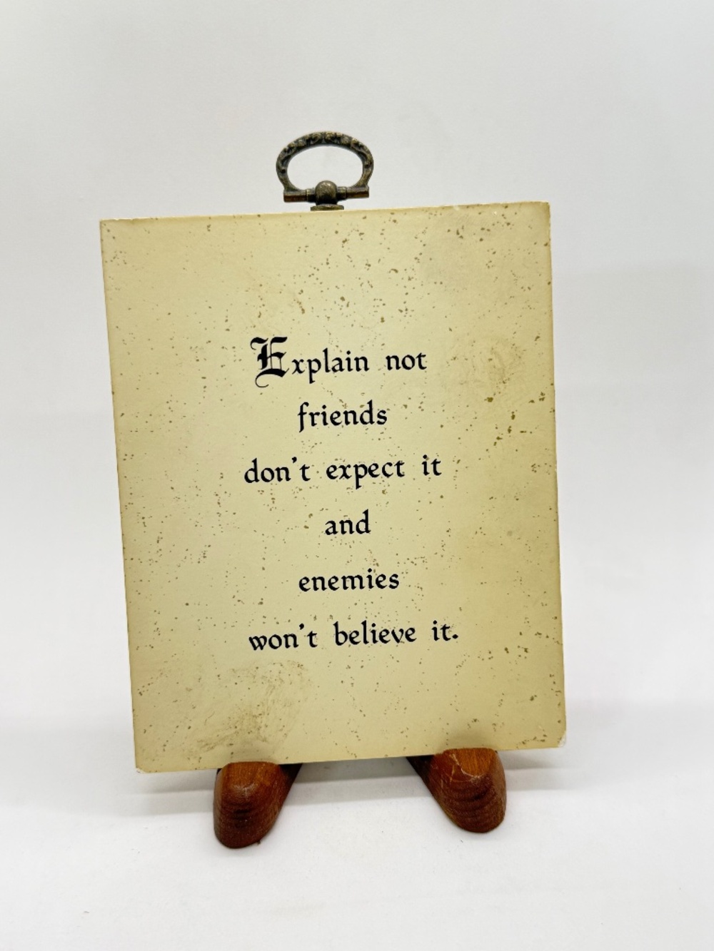 Wall Plaque Old English Font Explain not friends don't expect it... with Wood
